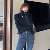 Women Pullover Sweater Loose All-Matching Knitted Sweater