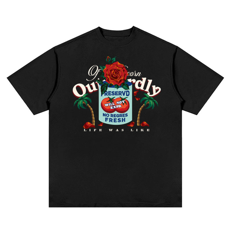 Unisex Long Sleeve Shirt Vintage Short Sleeve Men and Women