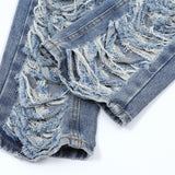 Men Jeans Cut Ripped Punk Loose