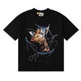 Gallery Dept T-Shirt Lightning Giraffe Bronzing Letter Short Sleeve T-Shirt