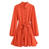 Women Dresses Elegant French Shirt Dress