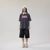 Quality Acid Wash Washed Streak Print T Shirt