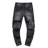 Amiri Jeans Spring and Autumn AMI Letter Ripped Straight Jeans Men and Women