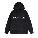 Purple Brand Distressed Hoodie Fashion Old Loose Hooded Sweater