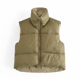 Women Cotton Coat Vest Zipper