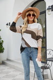 Women Pullover Sweater Splicing Knitwear Sweater