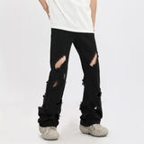 Men Jeans Scrape Hip Hop Punk Loose Hole