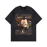 Men T-Shirt Vintage Printing Distressed Heavy Weight