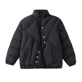 Men Cotton Mixed Jacket Coat Thickening Stand Collar Men's Clothing Cotton Clothing Winter Warm and Loose Coat
