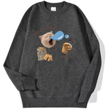 Fashion Womens Pullover Sleepy Cat American Retro Cute Print