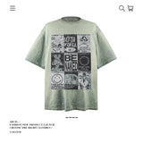 American vintage street T-shirt pure cotton men's and women's summer loose