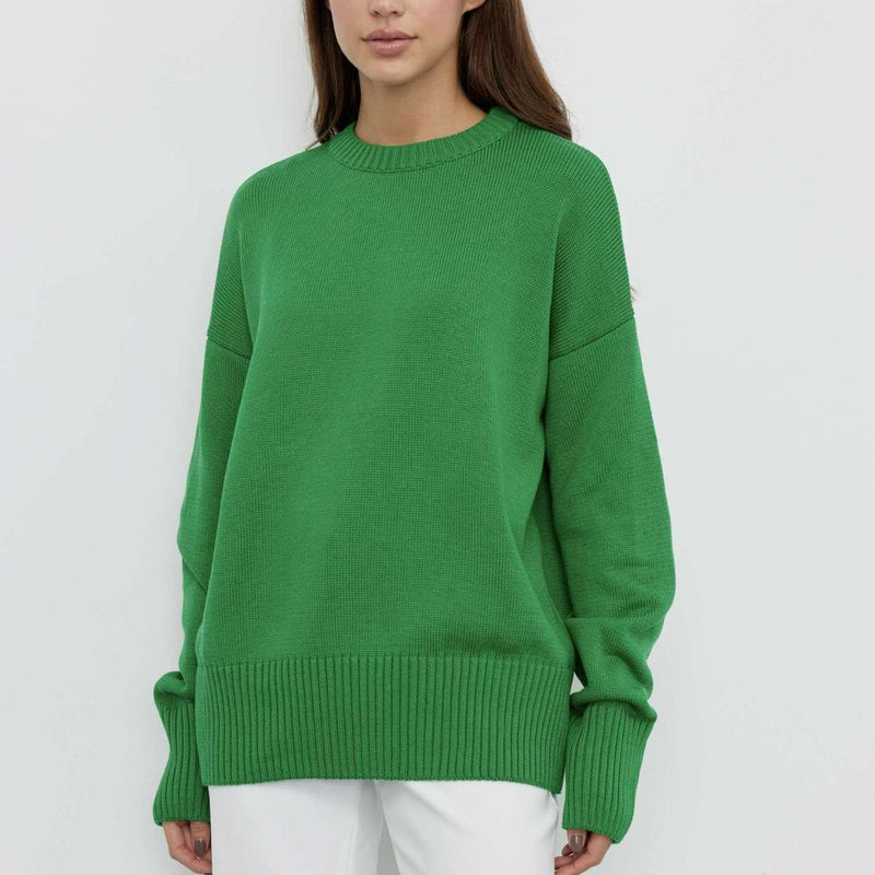 Women Work Business Casual Sweats Crew Neck Loose Sweater