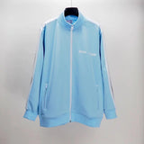 Palm Angels Sweatshirts Angel Black and White Striped Stand Collar Jacket Men's Sports Jacket