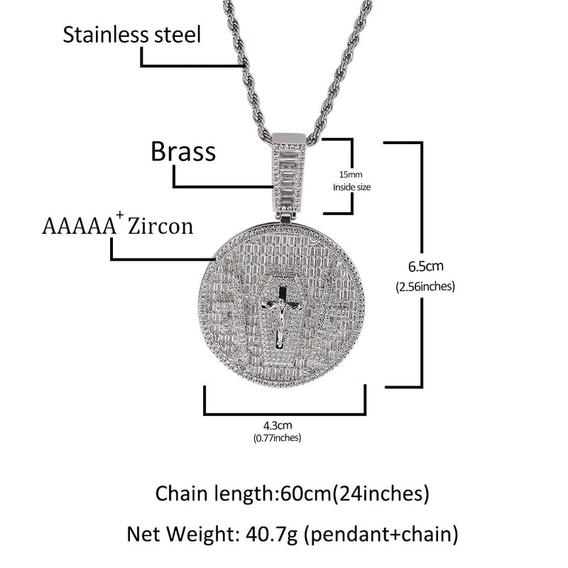 Jewelry Summer Cross Pendant Full Diamond Necklace Spectrum Far East