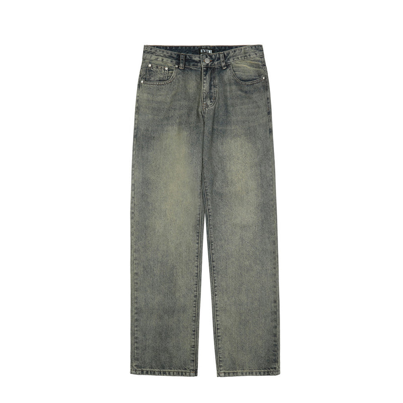 Men Jeans Paste Cloth Embroidery Old Leisure