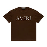 Amiri T Shirt Lettered Casual Hip Hop High Street round Neck Short Sleeve T-shirt