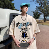 Men T Shirt Rabbit Print Summer Versatile Oversize