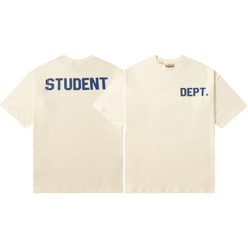 Gallery Dept T-Shirt Hand Painted Ink Splashing Alphabet Washed Retro Short Sleeve T-Shirt