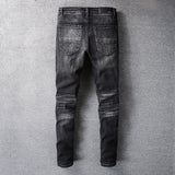 Amiri Jeans Casual Hip Hop Washed Splash-Ink Painted Slim Jeans