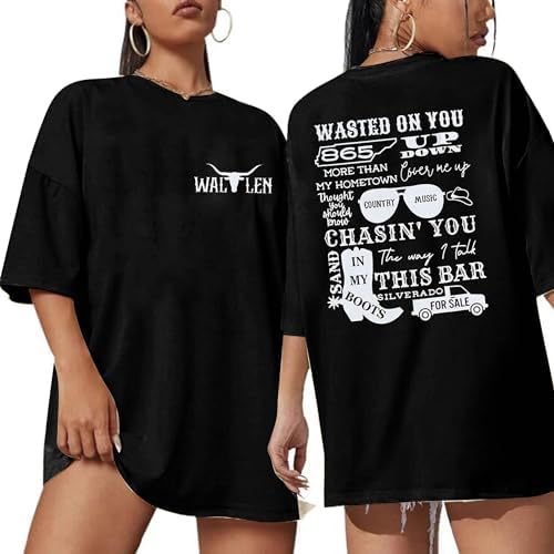 Cow Skull Women Oversized Shirts Country Music T shirt Wester