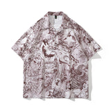 Short Sleeve Shirt Cartoon Vibe Casual Flower Shirt