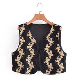 Women Vest Embroidery Short Vest Design Sense