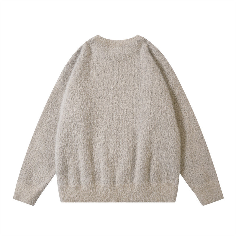 Men Sweater Jacquard Fleece Sweatshirt