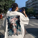 Men T Shirt Summer Cross Heavy Cotton Loose