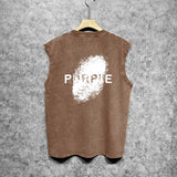 Purple Brand Distressed Tank T Shirts Distressed Sleeveless T-shirt Vest