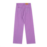 Men Jeans Simple Solid Color Loose Leisure All-Matching