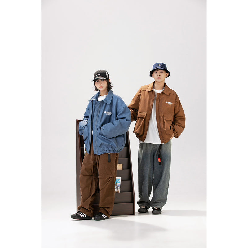 Unisex Pu Jacket PU Leather Cotton-Padded Coat Winter