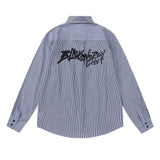 Men Long Sleeved T Shirt Spring and Autumn Vertical Striped Long Sleeve Shirt Men's Casual Loose Shirt Outer Wear