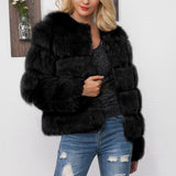 Women Fur Jacket Fashion Warm Short Sets of Coats