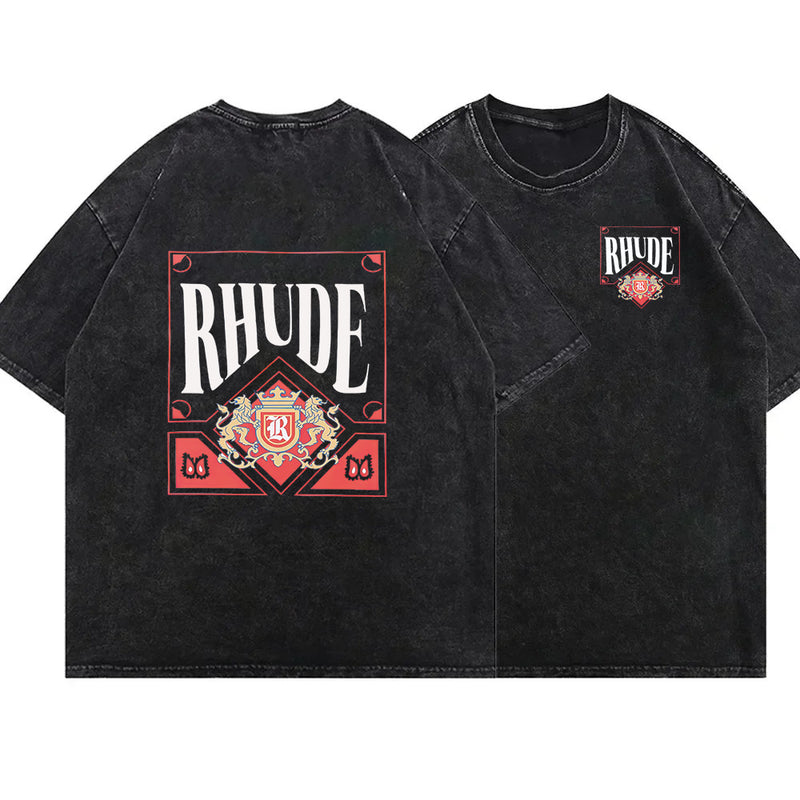 Brand Washed Vintage Graphic T Shrit High Street Fashion Men