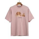 Palm Angle T Shirts Teddy Bear Printed Loose Couple