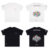 CHH Chrome Heart T Shirts Colorful Cross Flower Arm Short Sleeve