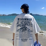 Men T Shirt Snow Mountain Vintage Print plus Size