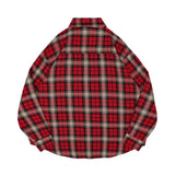 Men Long Sleeved T Shirt Spring and Autumn Lattice Shirt Men Letter Embroidery Loose Shirt Coat