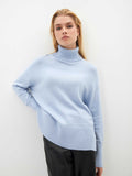 Women Work Business Casual Sweats Knitted High Collar Loose Sweater