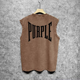 Purple Brand Distressed Tank T Shirts Distressed Sleeveless T-shirt Vest