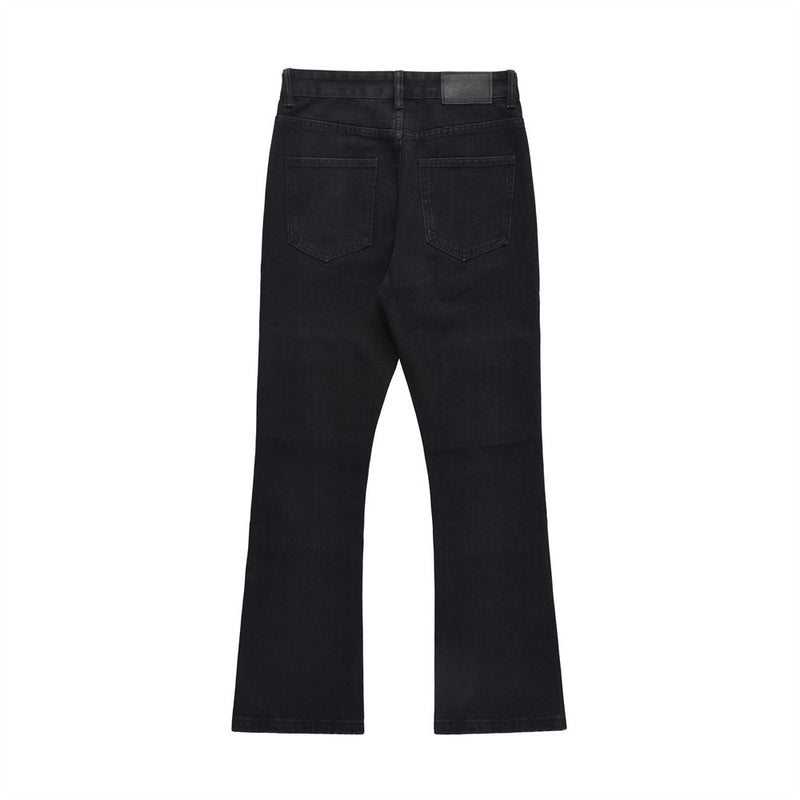 Men Jeans Bell-Bottom Pants Multi-Pocket Stitching Trendy