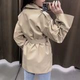 Women Trench Coat Mid-Length Trench Coat Casual Cardigan