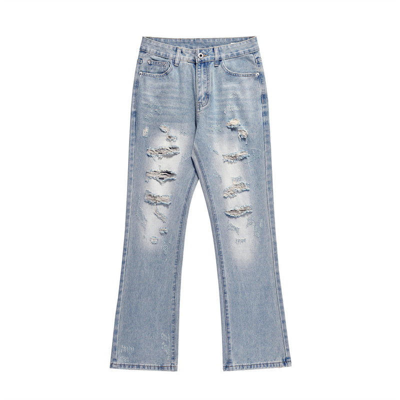 Men Jeans Ripped White Loose Cool Casual Slim Fit