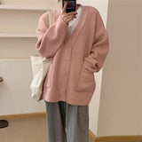 Women Knitted Cardigan Simple Casual Loose
