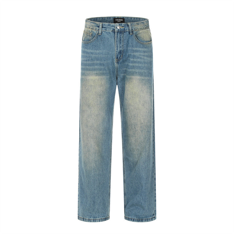 Men Jeans White Loose Casual