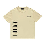 Amiri T Shirt Five-Star Letter Print Casual Hip Hop round Neck Short Sleeve T-shirt