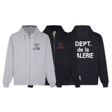 Gallery Dept Hoodie Alphabet Slogan Cardigan Hooded Sweater
