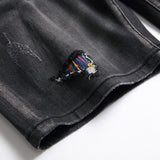 DSQ2 Short Jeans Ripped Patch Slim-fit Stretch Denim Shorts