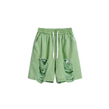 Unisex Shorts Ripped Denim Shorts Loose Summer