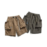 Unisex Shorts Retro Large Workwear with Pocket Shorts Loose